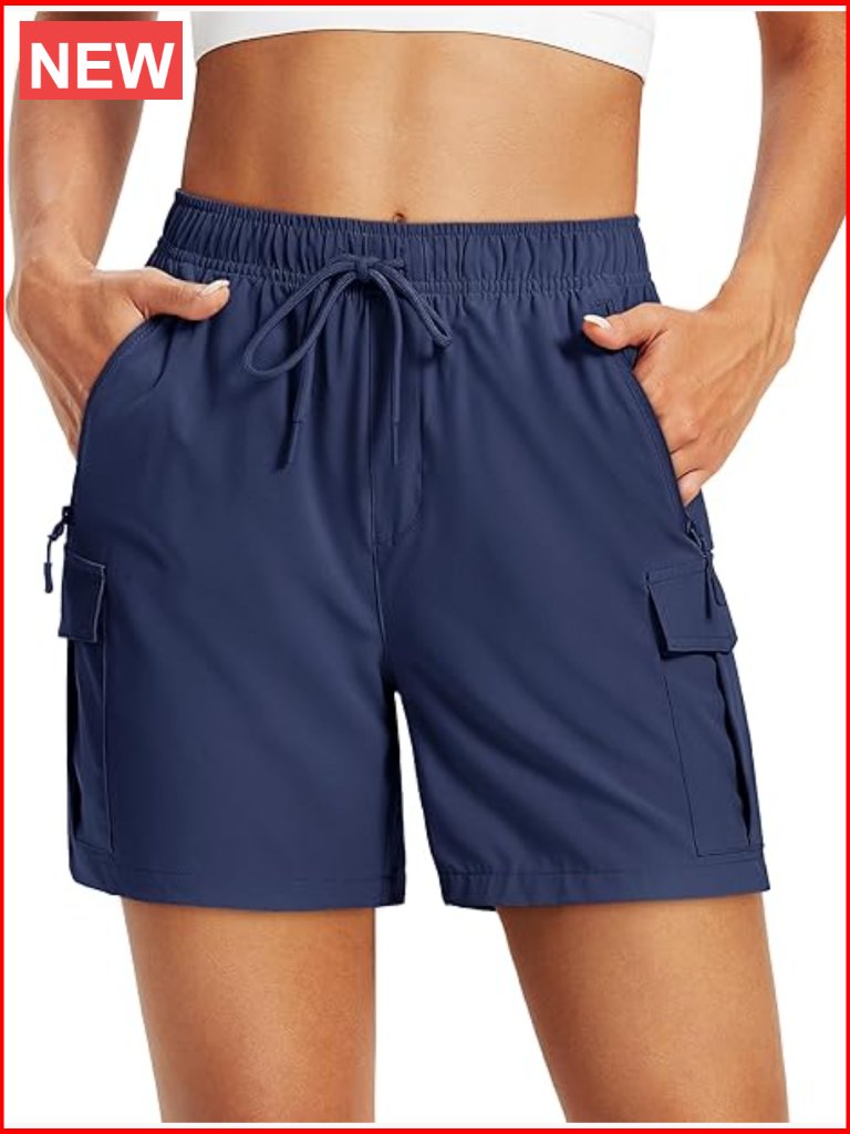Women's 5" Hiking Cargo Shorts Upf 50 Quick Dry Lightweight Athletic